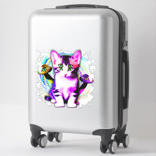 Sticker Kitty Chat Psychique Esthétique Caractère