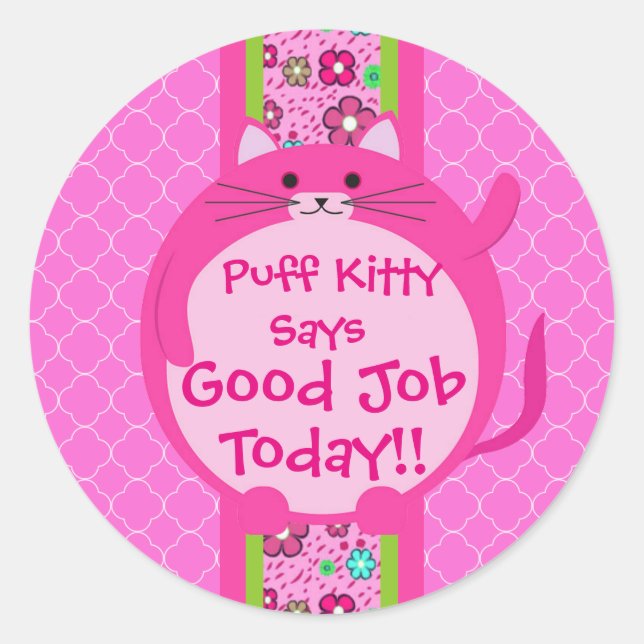 Sticker Kitty Pink Whimsical (Devant)