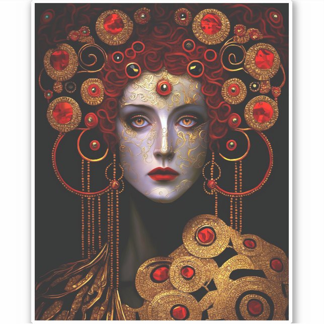 Sticker Klimt Inspirée Déesse Reine (Devant)