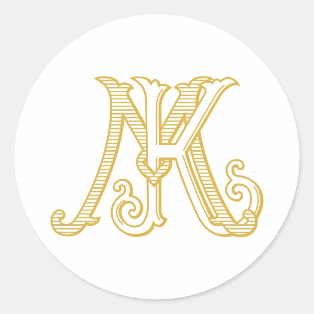 Sticker KM Monogramme ou MK Monogramme (Devant)