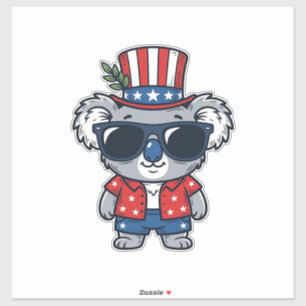 Sticker Koala patriotique style vintage vectoriel_1