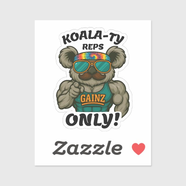 Sticker Koala-ty Reps Only – Funny Koala Gym Workout (Feuille)