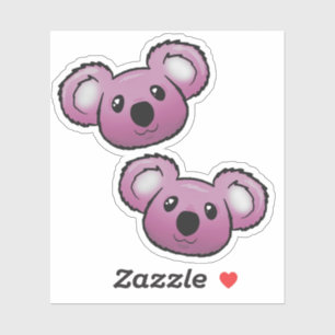 Sticker koalas roses