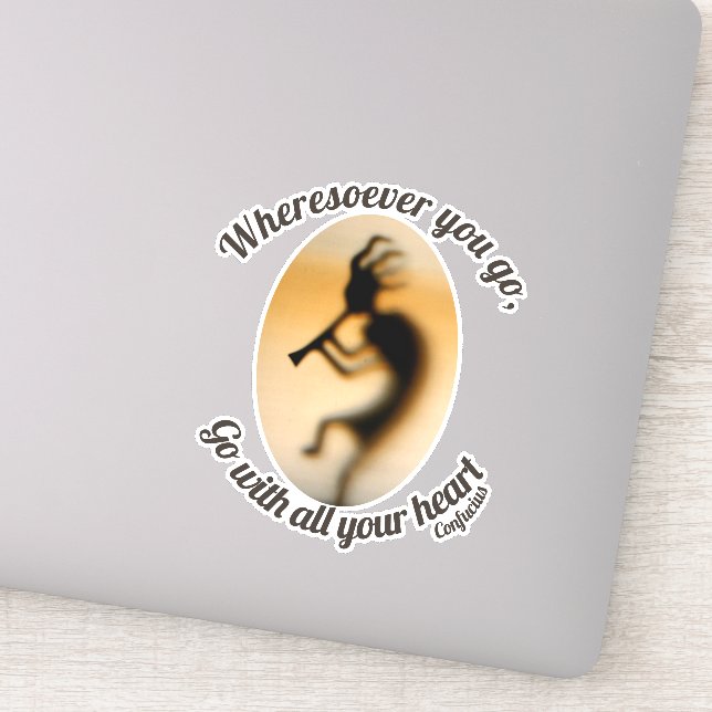 Sticker Kokopelli Aller Avec Votre Coeur Inspirationnel (Détail)