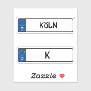 Sticker Koln kennzeichen, Plaque allemande d'immatriculati