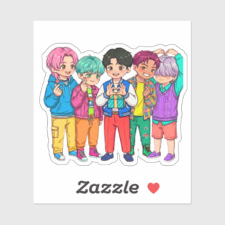 Sticker KPOP Boys Heart Custom-Cut Vinyl