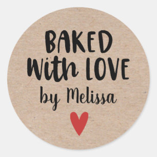 Sticker Kraft fait maison, cuit avec amour
