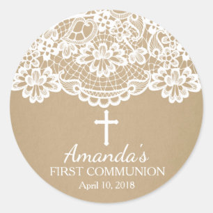 Sticker Kraft Lace First Holy Communion