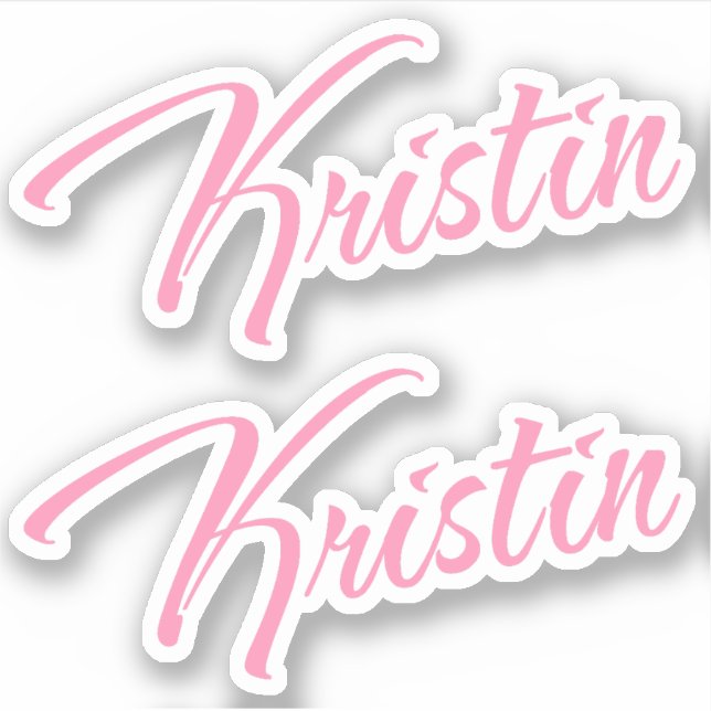 Sticker Kristin Nom décoratif en rose x2 (Devant)