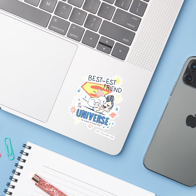 Sticker Krypto & Superman : meilleur ami dans l'univers (Ordinateur portable avec iPhone)