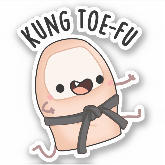 Sticker Kung Toe-fu Funny Big Toe Pun (Devant)