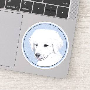 Sticker Kuvasz Peinture - Cute Original Chien Art