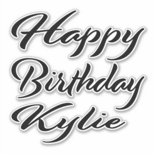 Sticker Kylie Nom Prénom Anniversaire de la Broderie noire