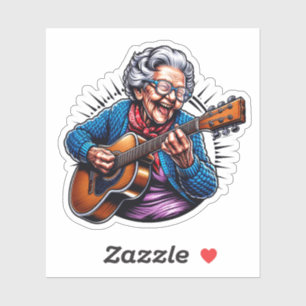 Sticker La bande dessinée amusante de Rockin' Grandma