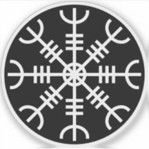 La barre d'Awe - Aegishjalmur (blanc sur noir)