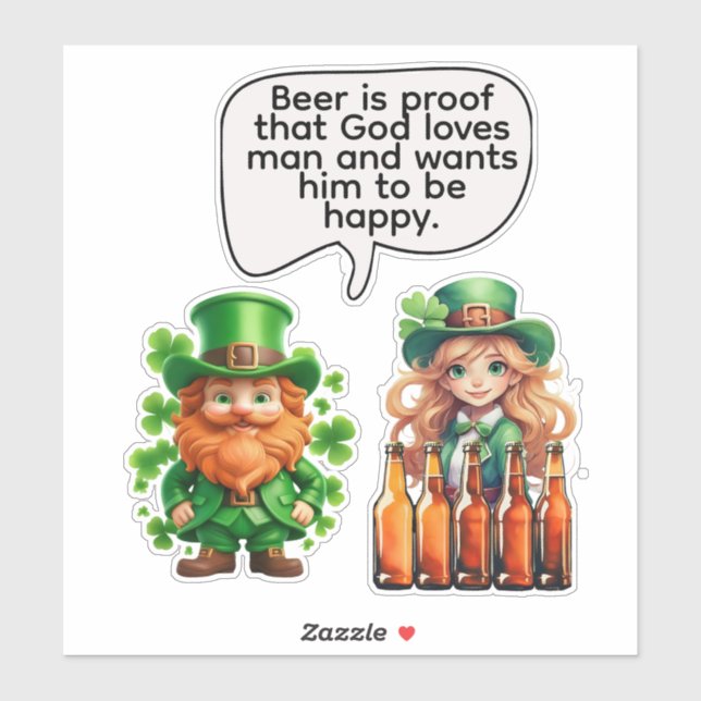 Sticker La bière est la preuve que Dieu aime l'homme (Feuille)