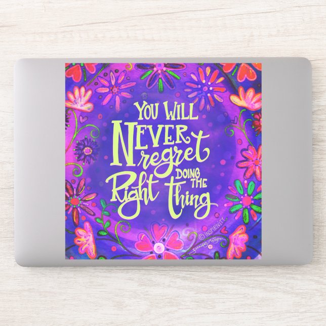Sticker La Bonne Chose Amusante Purple Floral Inspirivity (Ordinateur)