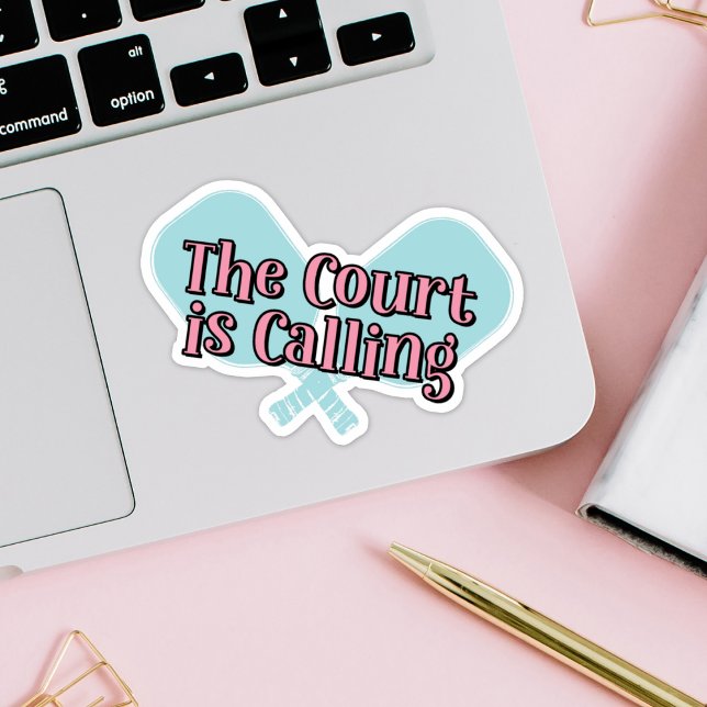 Sticker "La Cour appelle" sur une pagaie de basket (Créateur téléchargé)