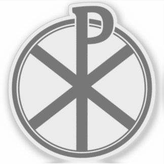 Sticker La Croix Chi-Rho - v3 (gris)