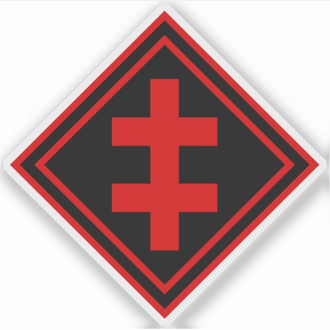 Sticker La Croix de Lorraine - v2 (rouge) (Devant)