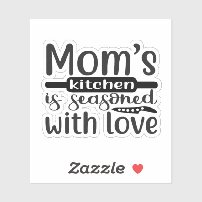 Sticker La cuisine de Moms est assaisonnée d'amour (Feuille)
