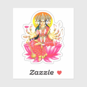 Sticker La déesse Gayatri Devi sur Lotus Hindu Deity