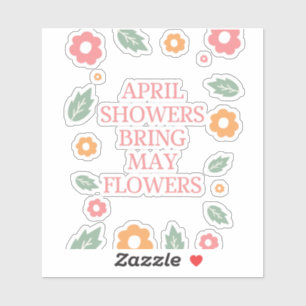 Sticker la douche d'avril apporte des fleurs