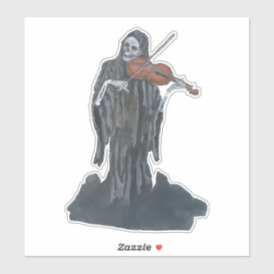 Sticker La Faucheuse Joue L'Autocollant Violon