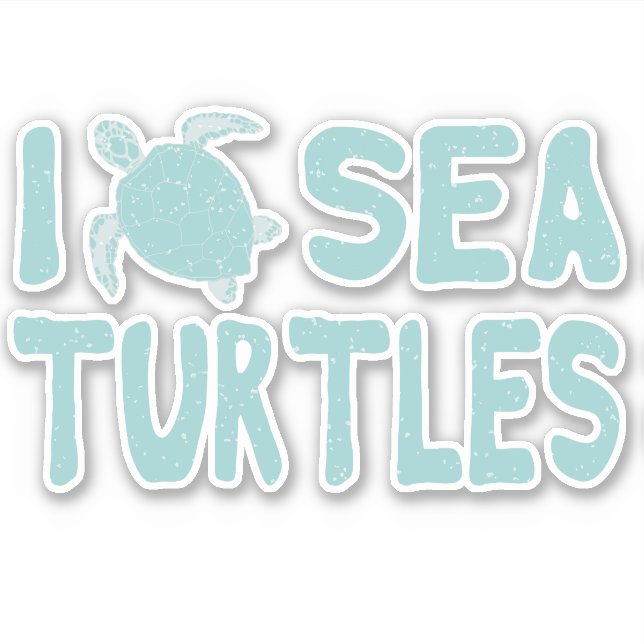 Sticker La faune marine de la tortue bleue (Devant)
