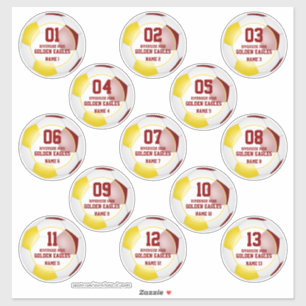 Sticker La fête de l'équipe de football de Maroon en or fa