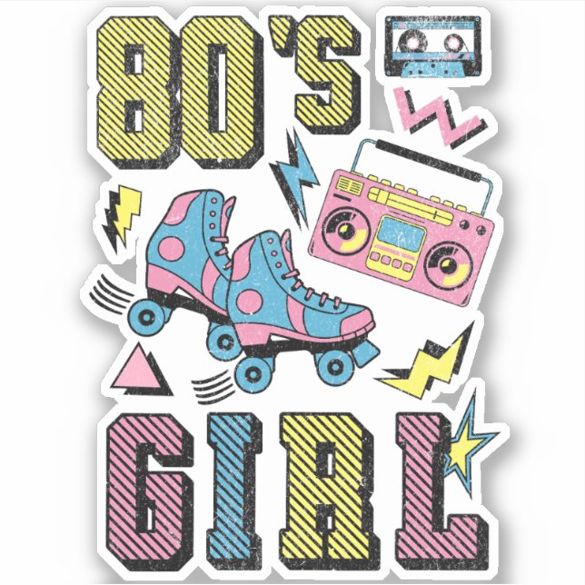Sticker La fille des années 80 (Devant)