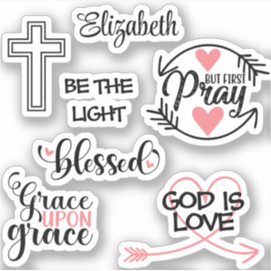 Sticker La foi chrétienne Écriture Dieu est amour Coeur Jé