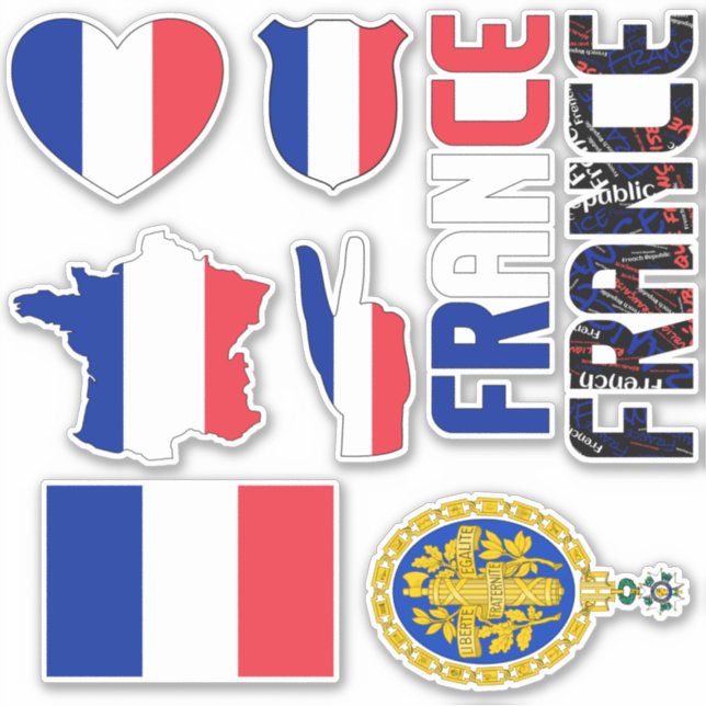 Sticker La France Extraordinaire forme les symboles nation (Devant)