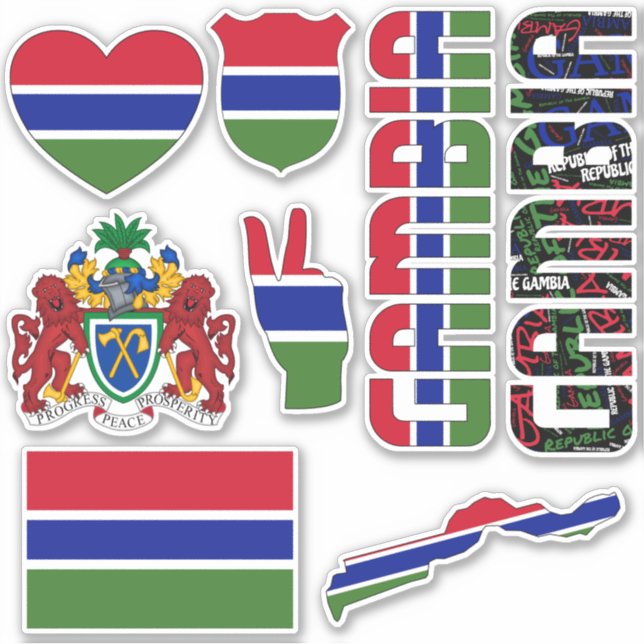 Sticker La Gambie Extraordinaire forme des symboles nation (Devant)
