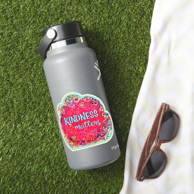 Sticker La gentillesse compte Plutôt Floral Inspirivity Ro (HydroFlask Insitu)