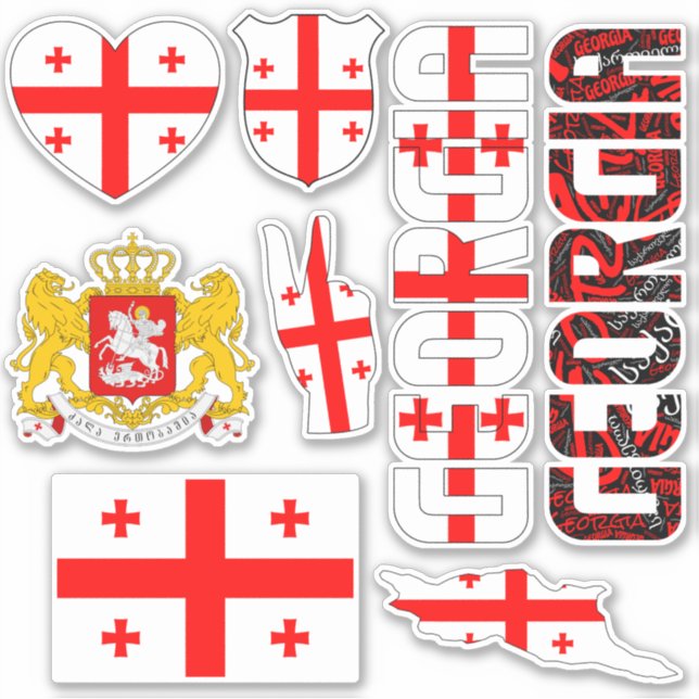 Sticker La Géorgie Extraordinaire forme les symboles natio (Devant)