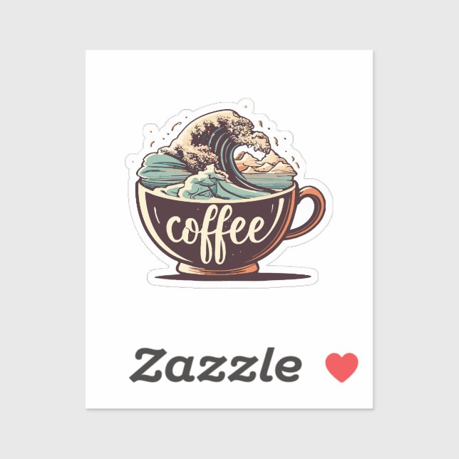 Sticker La Grande Vague De Café (Feuille)