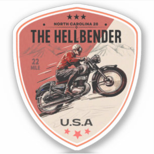 Sticker La Hellbender Route 28 Caroline du Nord moto