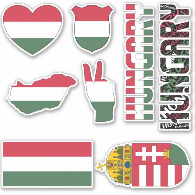 Sticker La Hongrie Extraordinaire forme des symboles natio (Devant)
