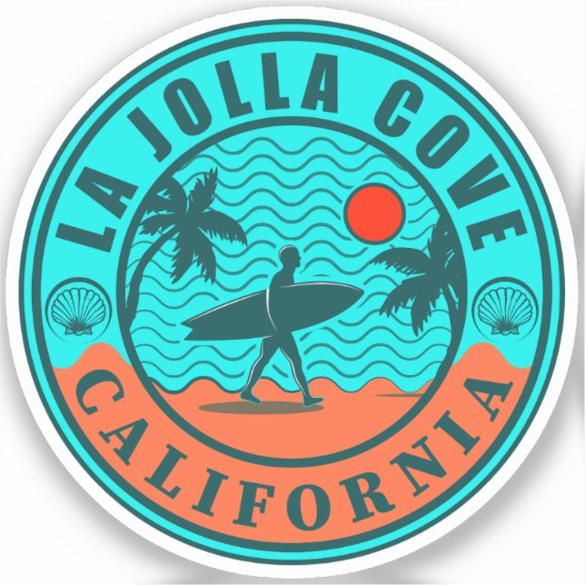 Sticker La Jolla Cove San Diego California Souvenirs (Recto)