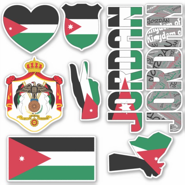 Sticker La Jordanie Extraordinaire forme les symboles nati (Devant)