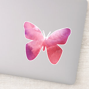 Sticker La liberté des papillons roses fantasque
