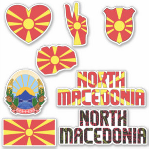 Sticker La Macédoine du Nord Extraordinaire forme des symb