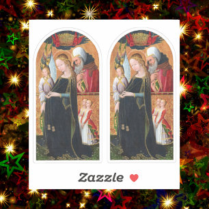 Sticker La Madone enceinte avec Saint Joseph 2-UP