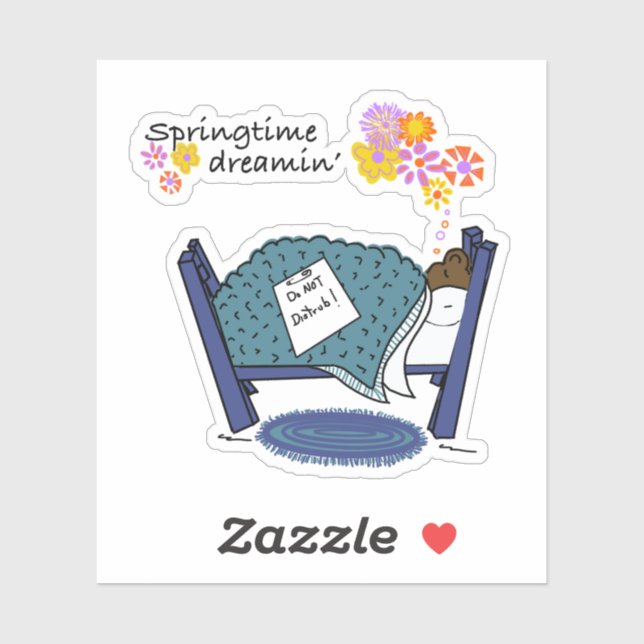 Sticker La marmotte endormie rêvait du printemps (Feuille)
