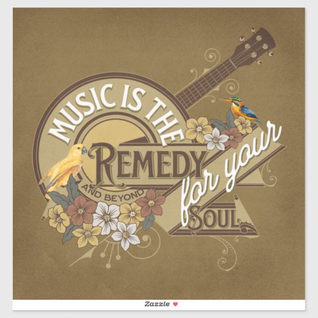 Sticker La musique est le remède de l'âme (Feuille)