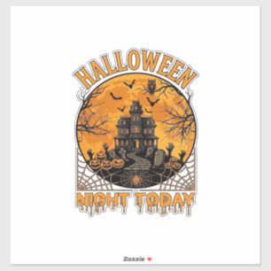 Sticker La nuit d'Halloween aujourd'hui Manoir hanté Citro
