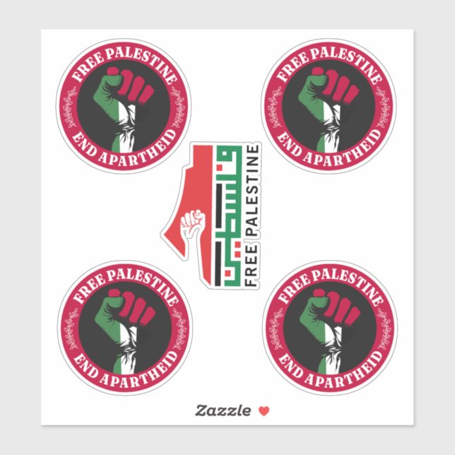 Sticker La Palestine libre met fin à l'apartheid II (Feuille)