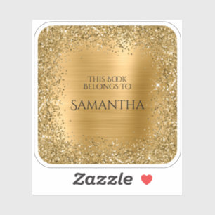 Sticker La Parties scintillant D'Or Foil Ce Livre Appartie