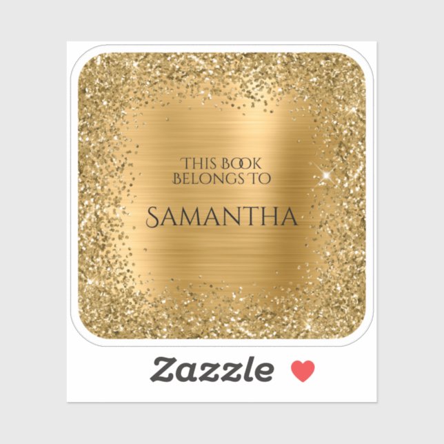 Sticker La Parties scintillant D'Or Foil Ce Livre Appartie (Feuille)